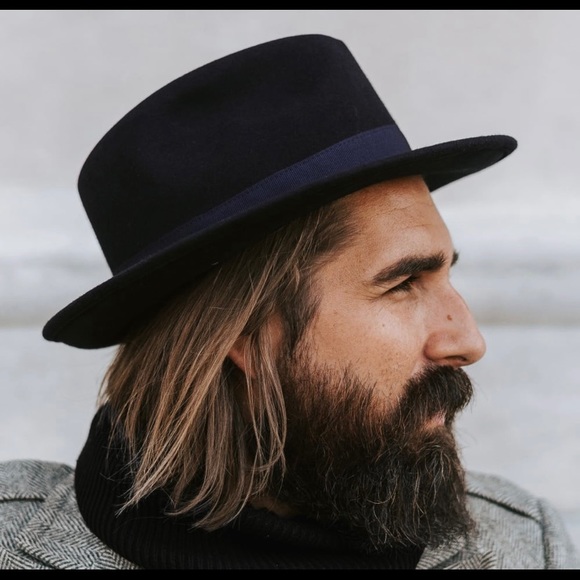 🎃NWT Navy Blue wool fedora - Picture 4 of 7